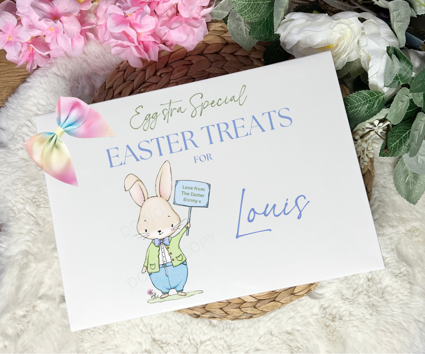 UVDTF Easter bunny gift box decal