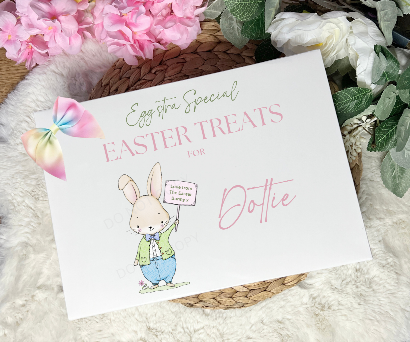 UVDTF Easter bunny gift box decal